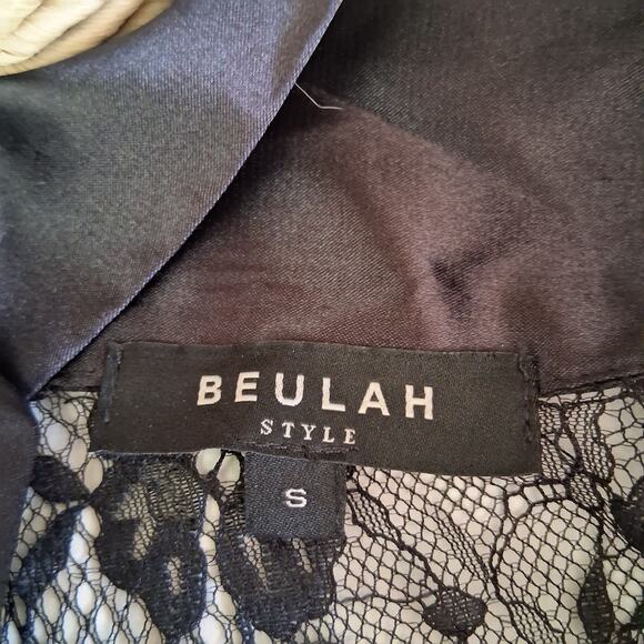 Beulah Style Black Fairy Romantic Goth Lace Blouse Mock Neck Bow Size Small - Picture 5 of 7